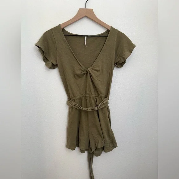 Free People Ballerina Tie Waist Romper XS - Picture 3 of 10